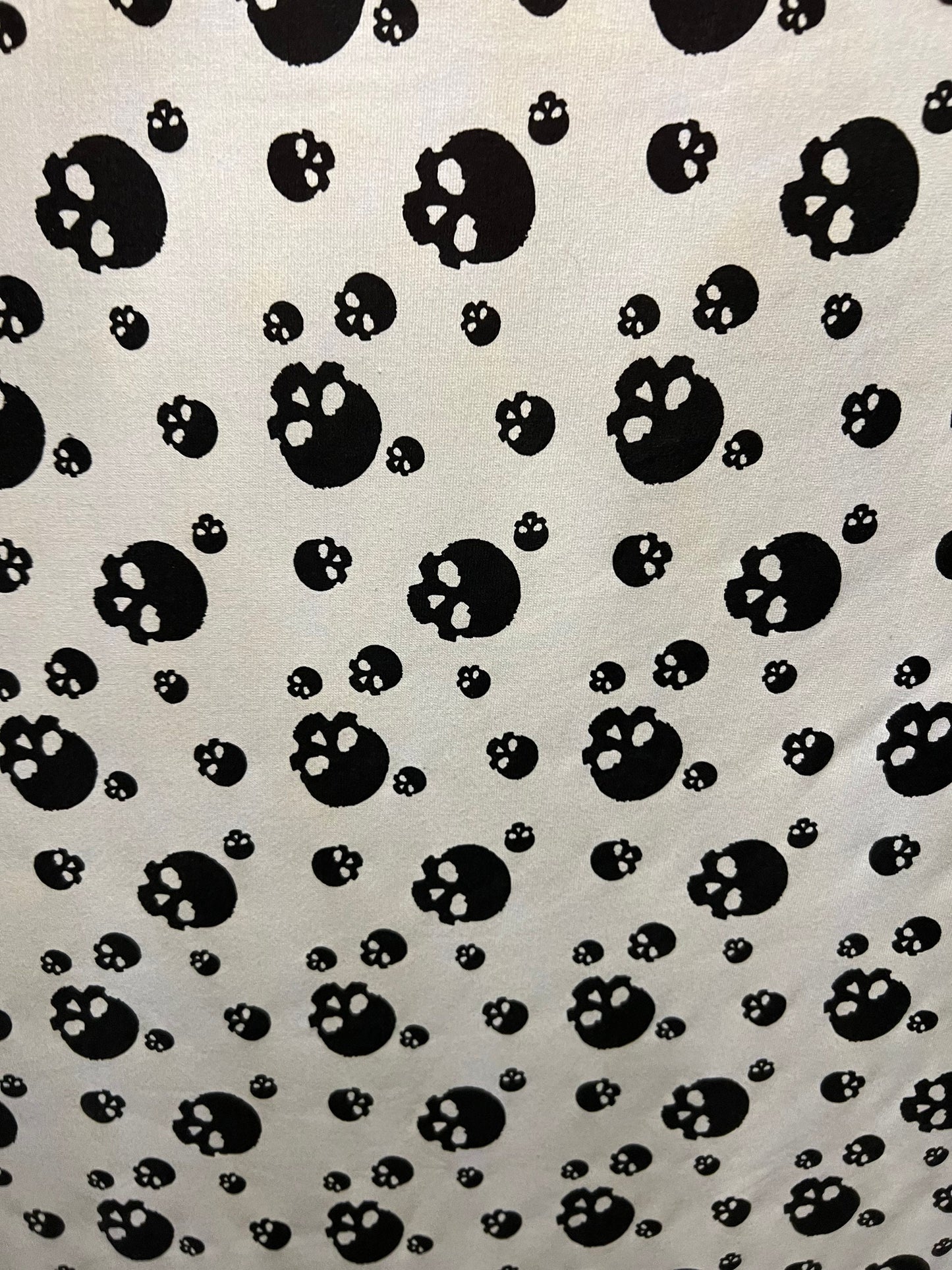 Skulls design print on ponte de Roma cotton knit fabric 2-way stretch 58/60” Sold by the YD. Ships Worldwide from Los Angeles California USA