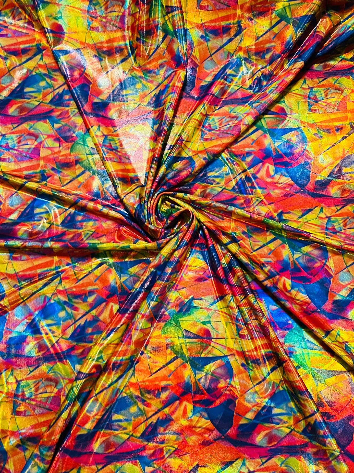 Pollock design hologram nylon spandex 4-way stretch 58/60” Sold by the YD. Ships Worldwide from Los Ángeles California USA