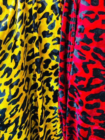 New Leopard design exotic animal print on 4-way stretch velvet  58/60” Sold by the YD. Ships worldwide from Los Angeles California