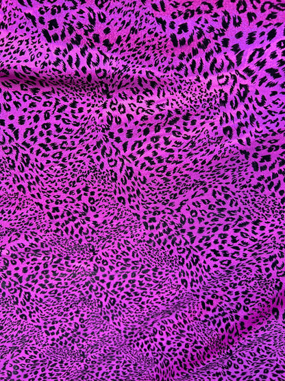 Cheetah design exotic animal print on nylon spandex flocking 4-way stretch 58/60” Sold by the YD. Ships Worldwide from Los Angeles CA