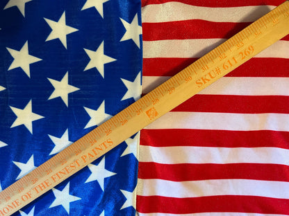 Freedom American flag design stars design and stripes design on stretch velvet 4-way stretch 58/60” Sold by the YD. Ships worldwide