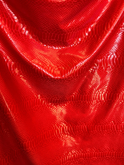 New Anaconda iridescent clear foil on poly spandex 4-way stretch medium weight 58/60” Sold by the YD. Ships Worldwide from Los Angeles cali