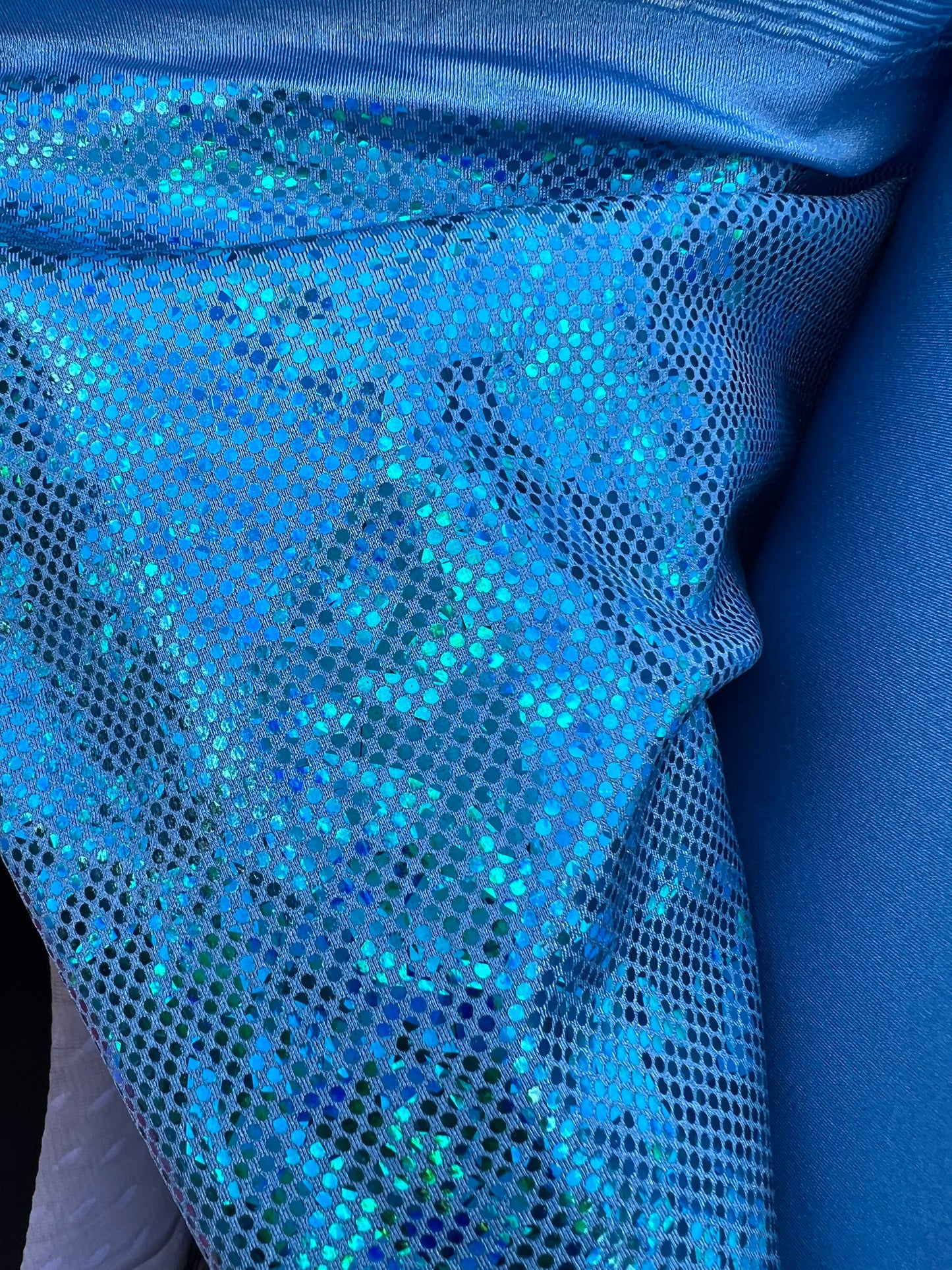Broken glass Hologram foil on nylon spandex 4way stretch 58/60" Sold by the YD. Ships worldwide from Los Angeles California USA
