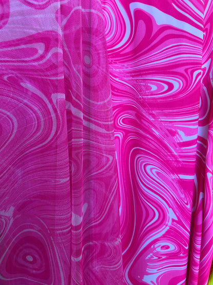New abstract design print on great quality of nylon spandex and power mesh 4-way stretch 58/60” Sold by the YD. Ships Worldwide From L.A CA