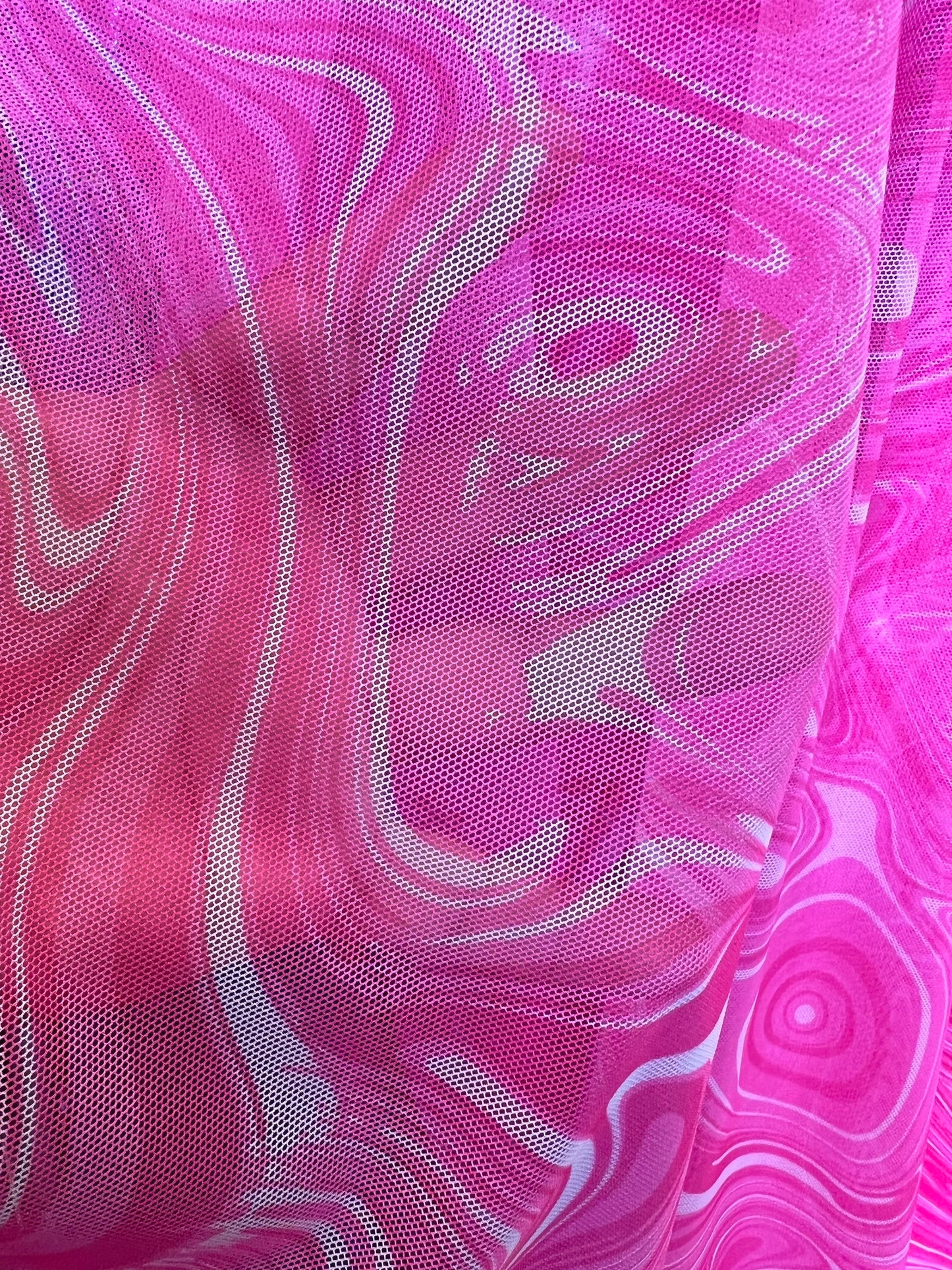 New abstract design print on great quality of nylon spandex and power mesh 4-way stretch 58/60” Sold by the YD. Ships Worldwide From L.A CA