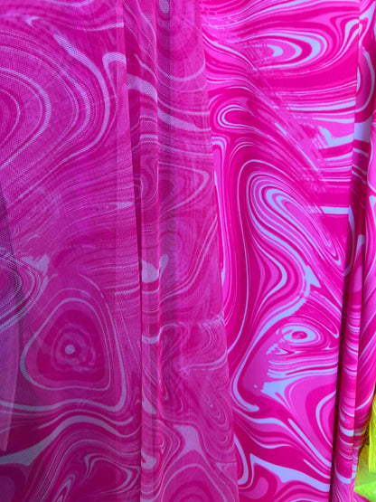 New abstract design print on great quality of nylon spandex and power mesh 4-way stretch 58/60” Sold by the YD. Ships Worldwide From L.A CA