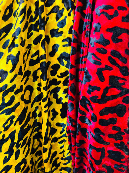 New Leopard design exotic animal print on 2-way stretch velvet  58/60” Sold by the YD. Ships worldwide from Los Angeles California