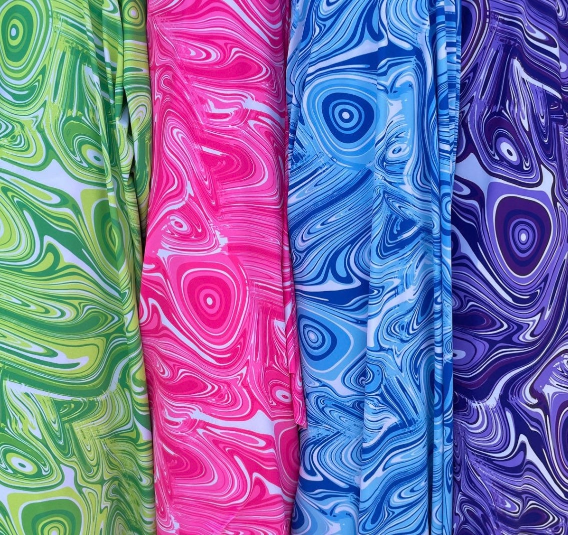 New Lava abstract design print on great quality of nylon spandex 4-way stretch 58/60” Sold by the YD. Ships Worldwide from Los Angeles CA