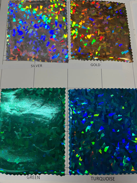 New Latex shattered glass design super shiny hologram vinyl 4-way stretch 58/60” Sold by the YD. Ships Worldwide from Los Angeles California