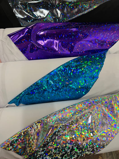 New Latex shattered glass design super shiny hologram vinyl 4-way stretch 58/60” Sold by the YD. Ships Worldwide from Los Angeles California