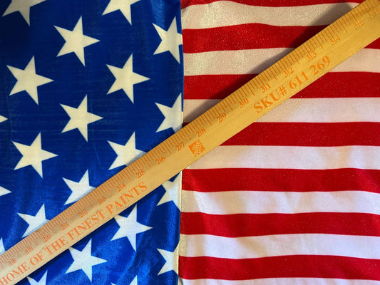 Freedom American flag design stars design and stripes design on stretch velvet 4-way stretch 58/60” Sold by the YD. Ships worldwide