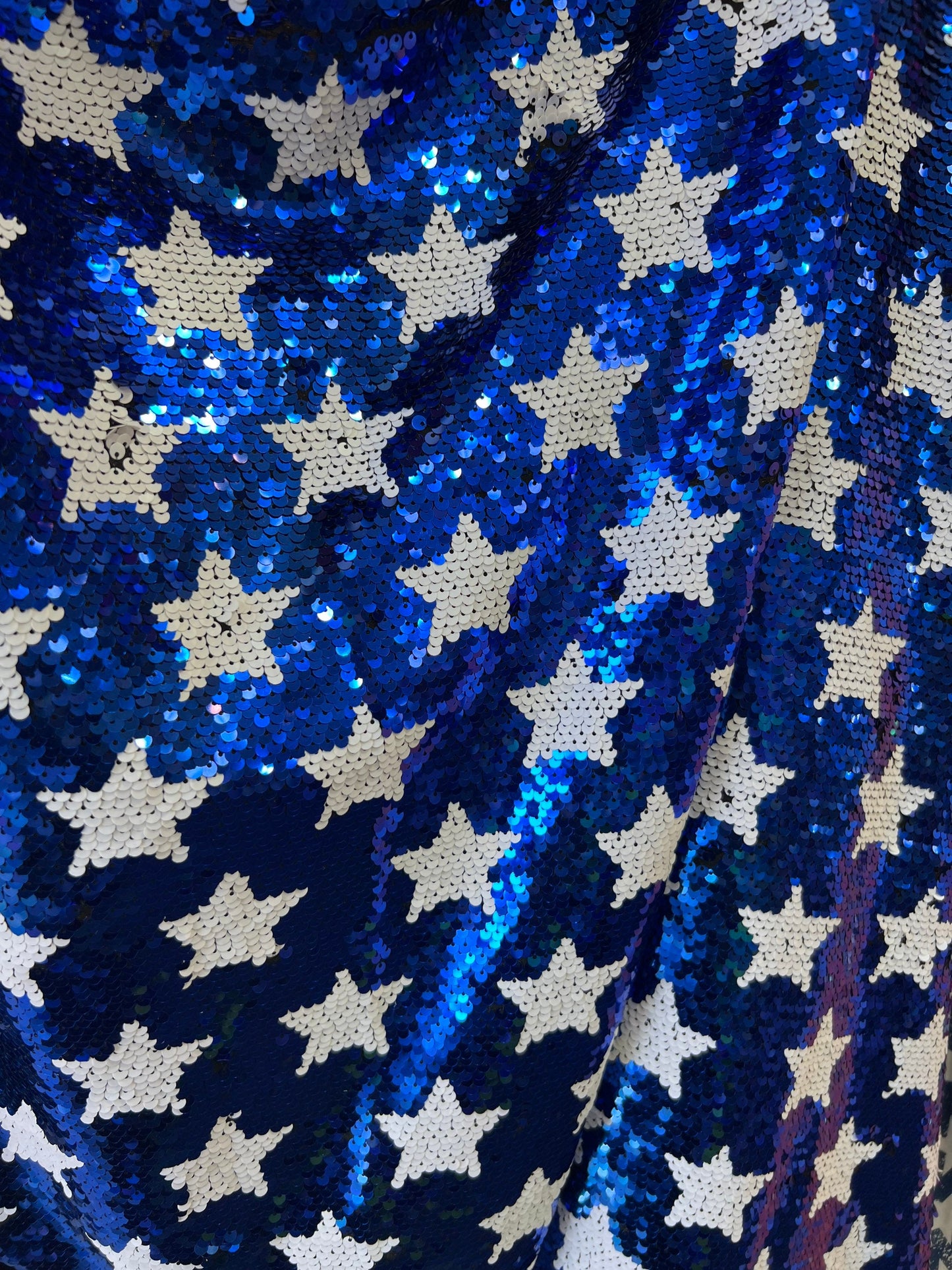 New Freedom stars design shiny sequins embroidered on stretch mesh 2-way 55/57” Sold by the YD. Ships Worldwide from Los Angeles California