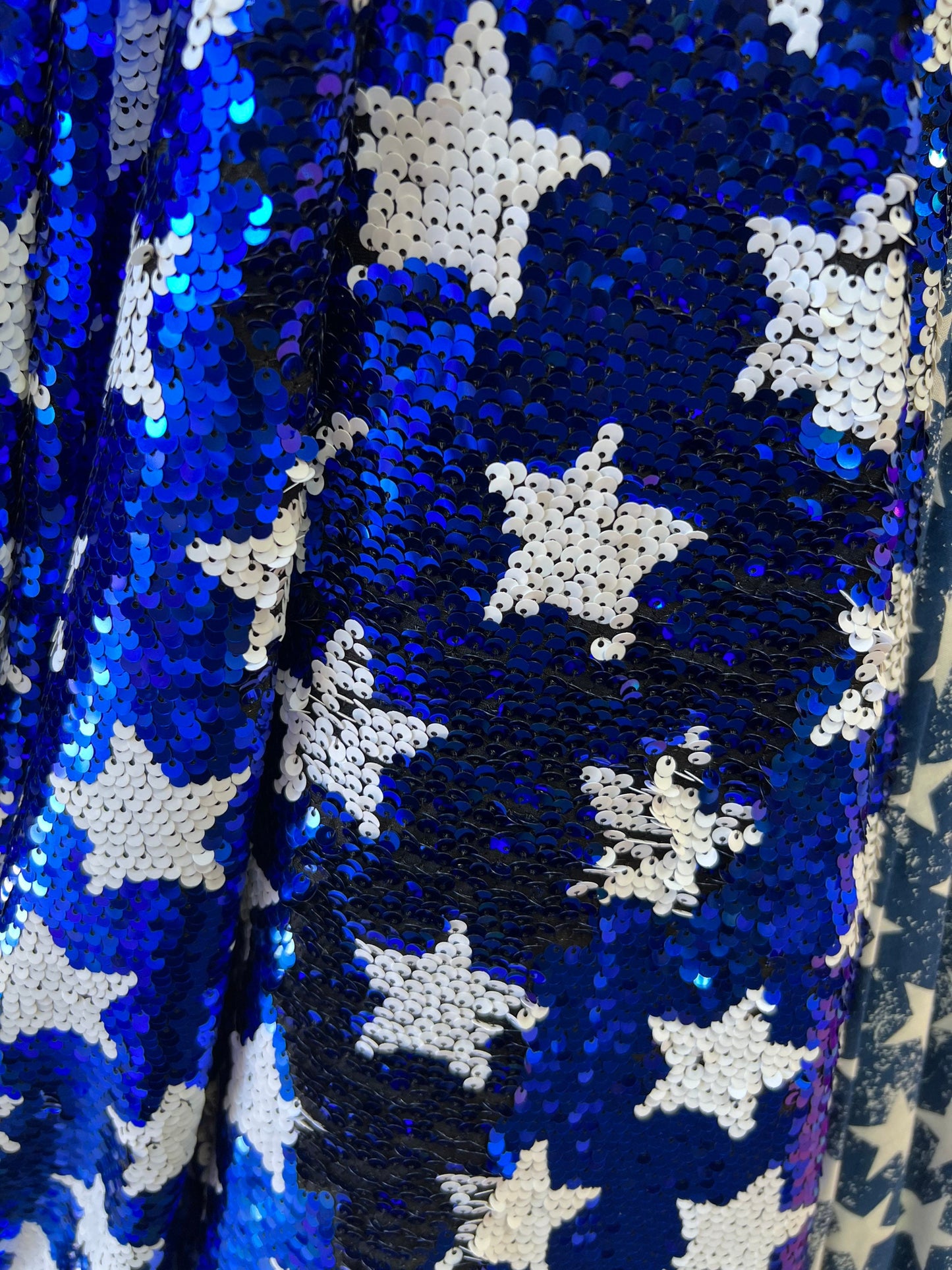 New Freedom stars design shiny sequins embroidered on stretch mesh 2-way 55/57” Sold by the YD. Ships Worldwide from Los Angeles California