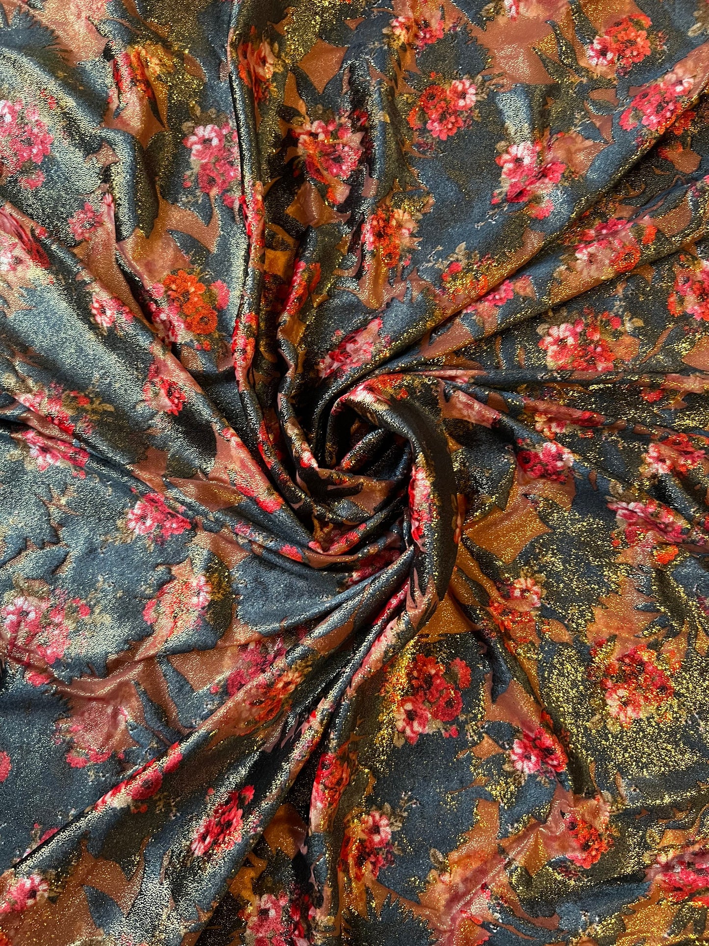 New burnout stretch velvet with Romantic flower design 4-way stretch 58/60” Sold by the YD. Ships Worldwide from Los Ángeles California USA