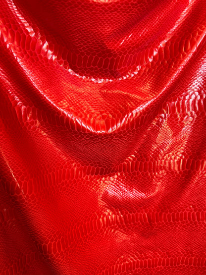 New Anaconda iridescent clear foil on poly spandex 4-way stretch medium weight 58/60” Sold by the YD. Ships Worldwide from Los Angeles cali