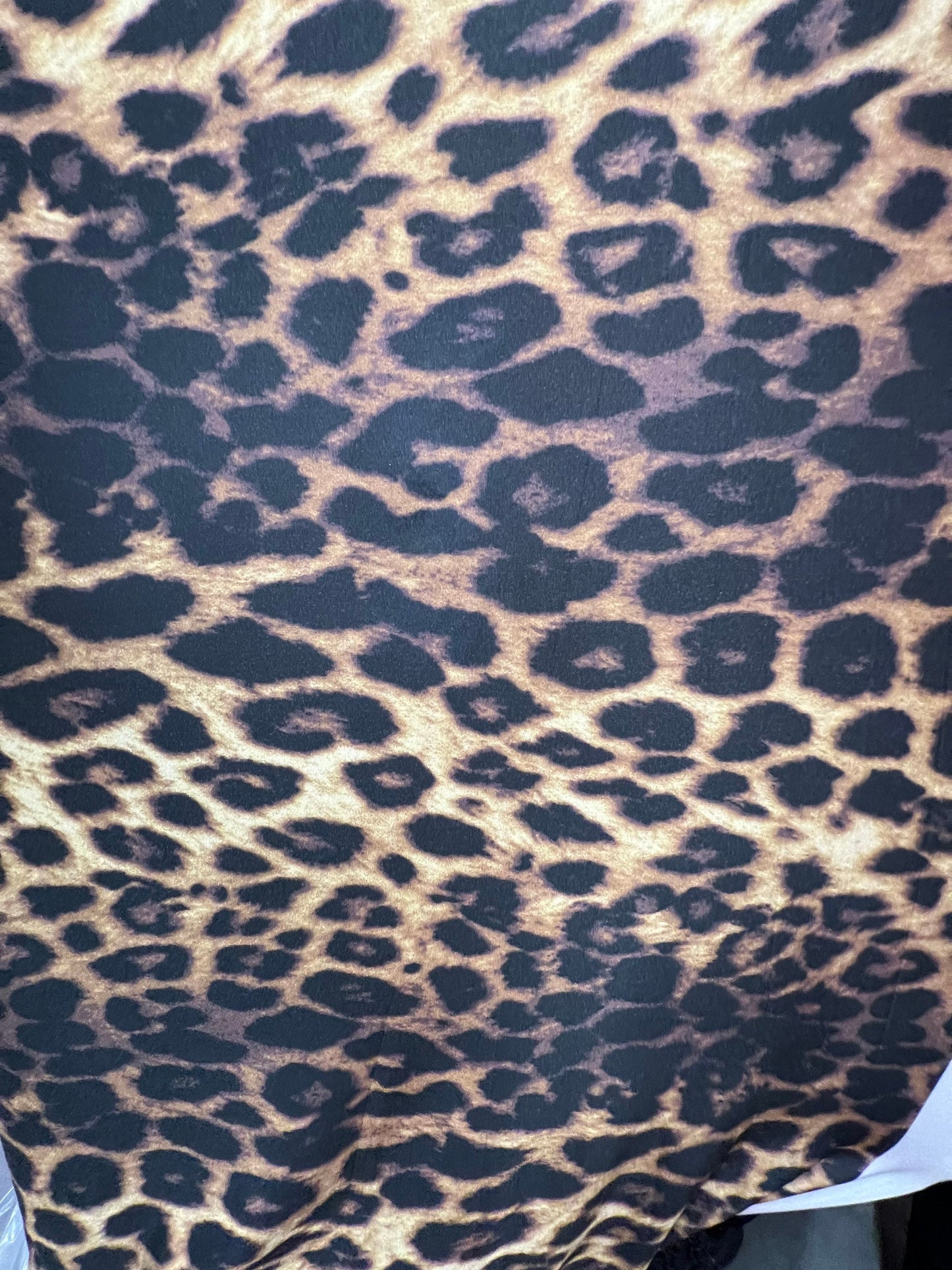 Exotic Brown Leopard design print on great Quality of Nylon spandex 4-way stretch 58/60” Sold by the YD. Ships Worldwide from Los Ángeles CA