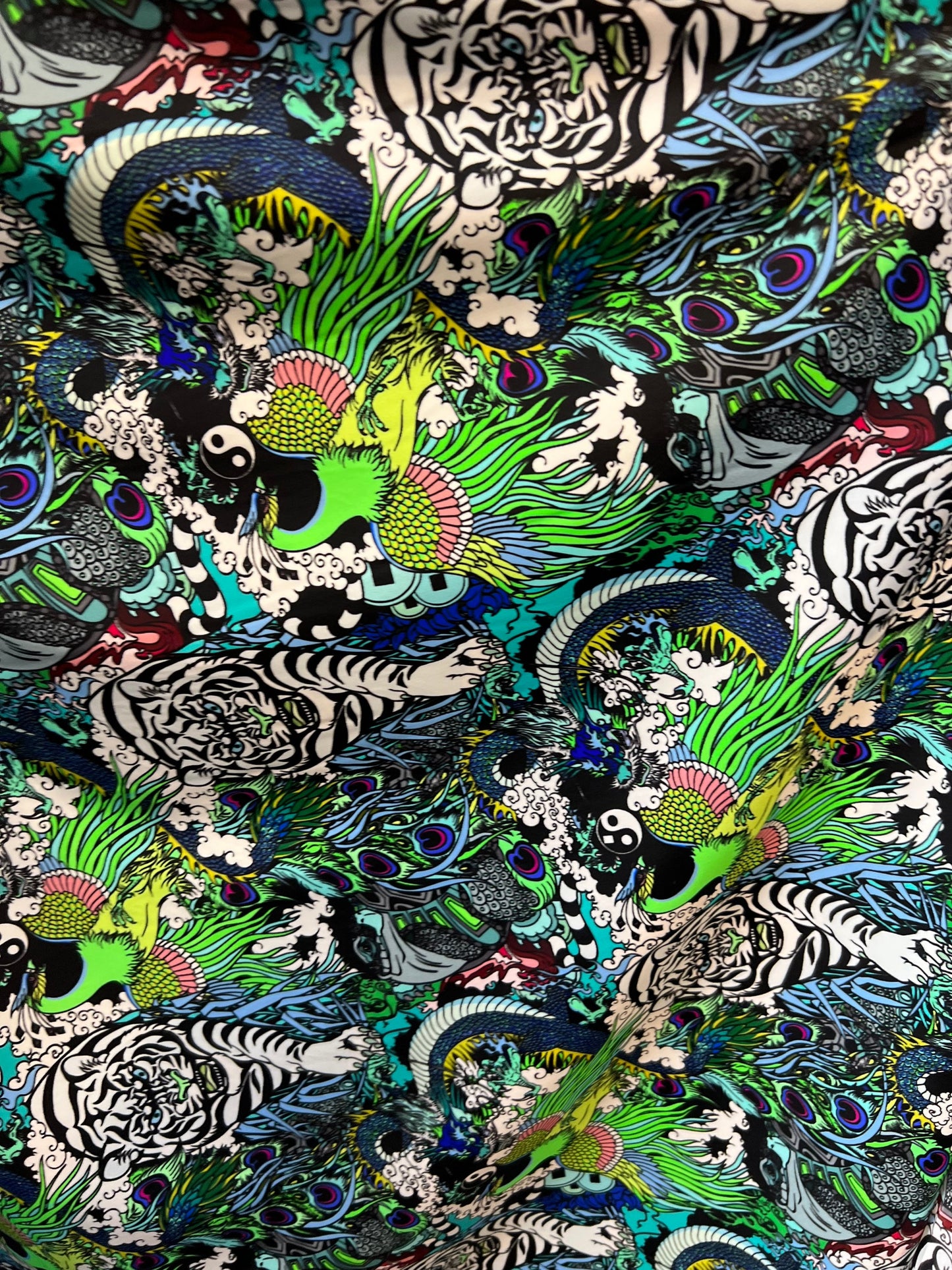 Exotic Tiger design print on best quality of nylon spandex 4-way stretch 58/60” Sold by the YD. Ships Worldwide from Los Angeles California