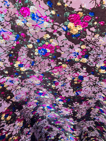 Luxury Burnout velvet flower design 4-way stretch 58/60” Sold by the YD. Ships Worldwide from Los Angele California USA.Amazing Burnout