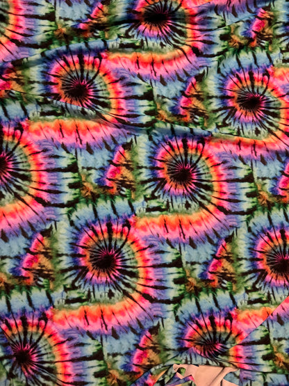New tie dye design multicolor print on best quality of nylon spandex 4-way stretch 58/60” Sold by the YD. Ships Worldwide from Los Angeles
