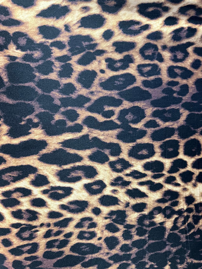 Exotic Brown Leopard design print on great Quality of Nylon spandex 4-way stretch 58/60” Sold by the YD. Ships Worldwide from Los Ángeles CA