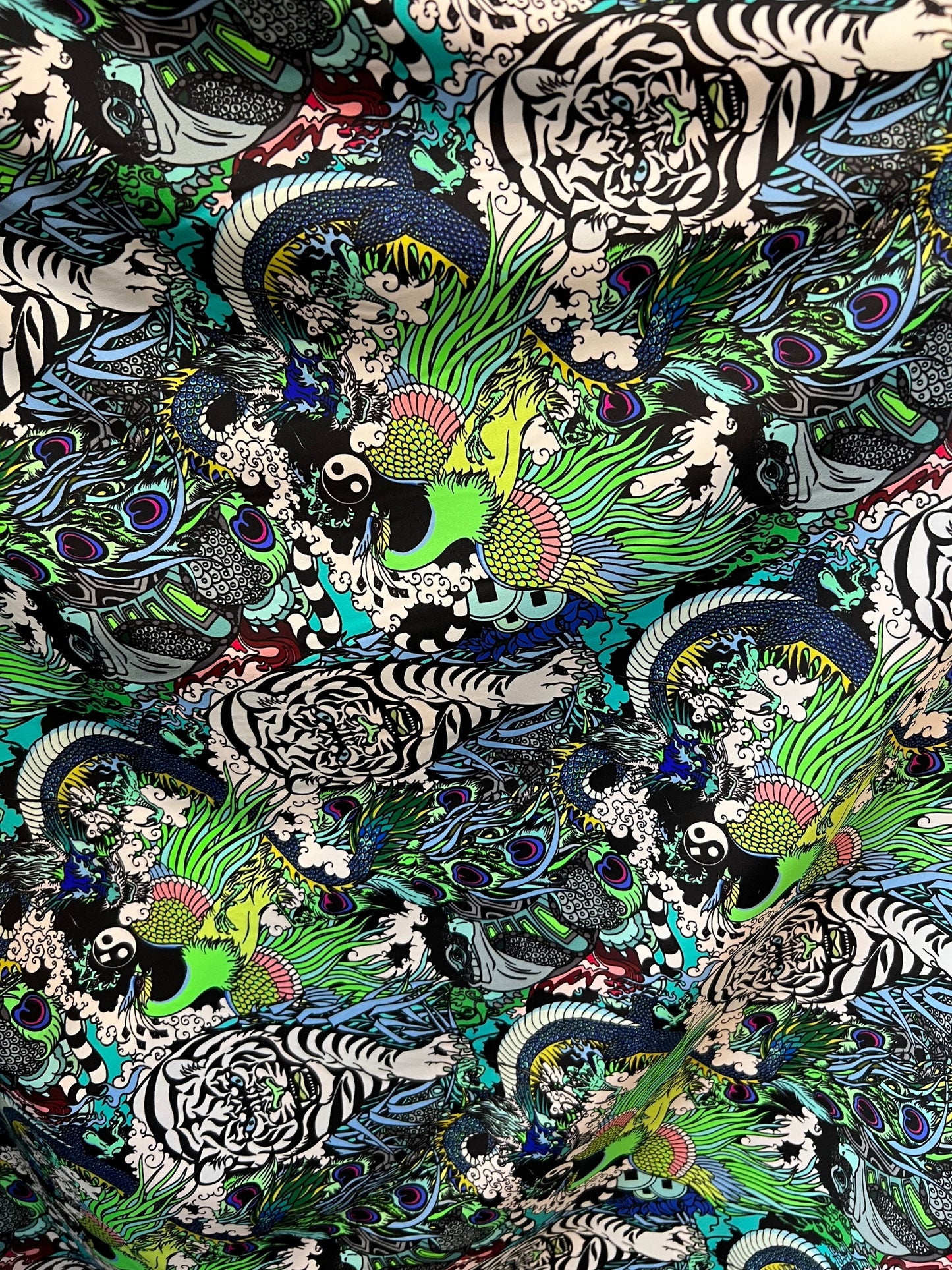 Exotic Tiger design print on best quality of nylon spandex 4-way stretch 58/60” Sold by the YD. Ships Worldwide from Los Angeles California