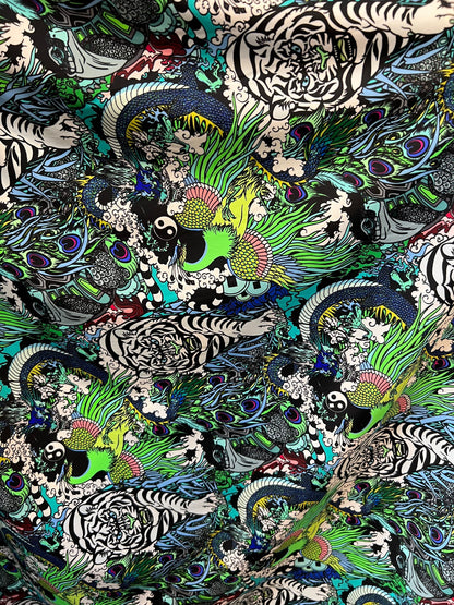 Exotic Tiger design print on best quality of nylon spandex 4-way stretch 58/60” Sold by the YD. Ships Worldwide from Los Angeles California