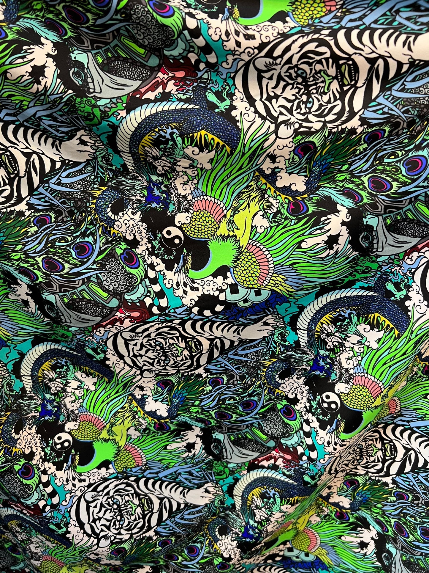 Exotic Tiger design print on best quality of nylon spandex 4-way stretch 58/60” Sold by the YD. Ships Worldwide from Los Angeles California