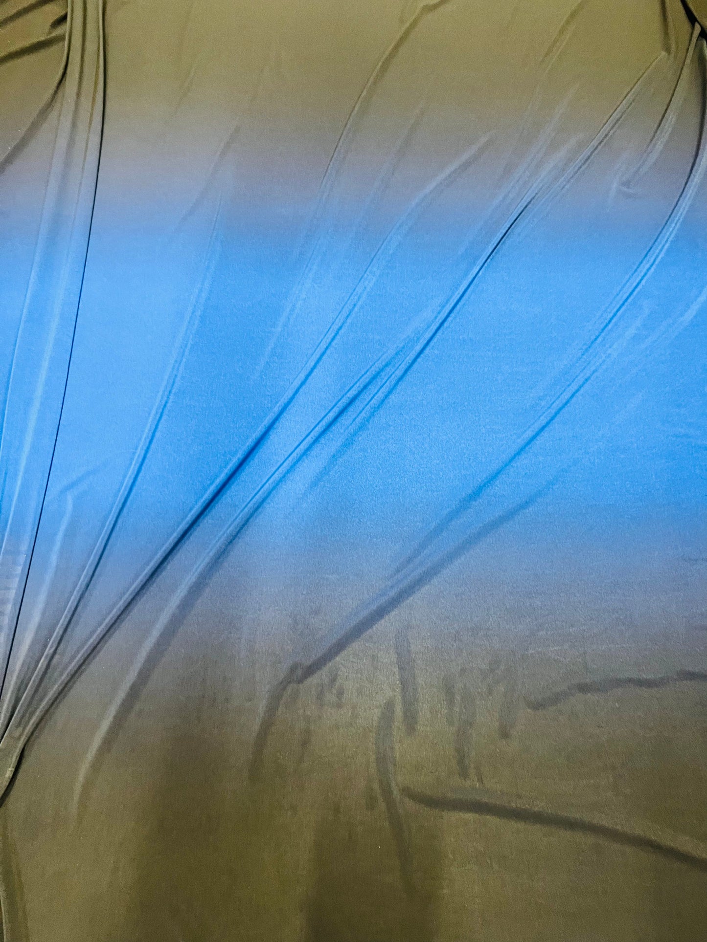New ombré shiny poly spandex sapphire/black 2-way stretch light weight spandex 58/60” Sold by the YD. Ships Worldwide from Los Angeles CA