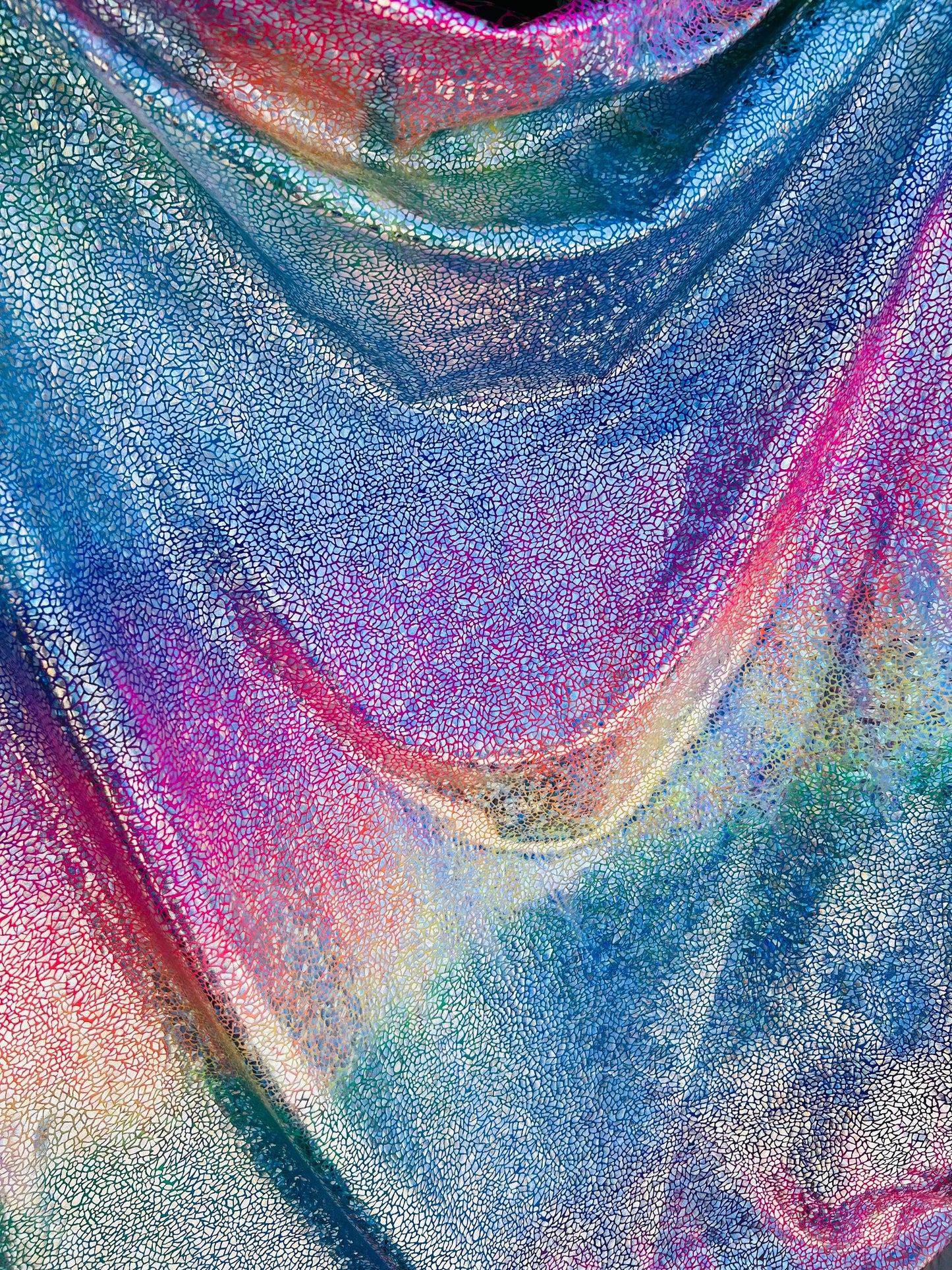 Skin snake design rainbow hologram metallic Nylon spandex 4-way stretch best quality hologram metallic spandex vibrant colors 58/60”