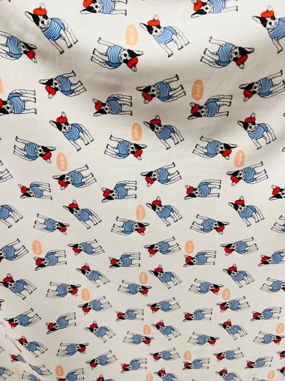 Dog design print on great quality of nylon spandex 4-way stretch 58/60” Sold by the YD. Ships Worldwide from Los Angeles California USA