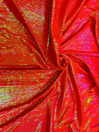 New neon colors iridescent mini sequins design embroidered on spandex base 2-way stretch 58/60” Sold by the YD. Ships Worldwide from L.A