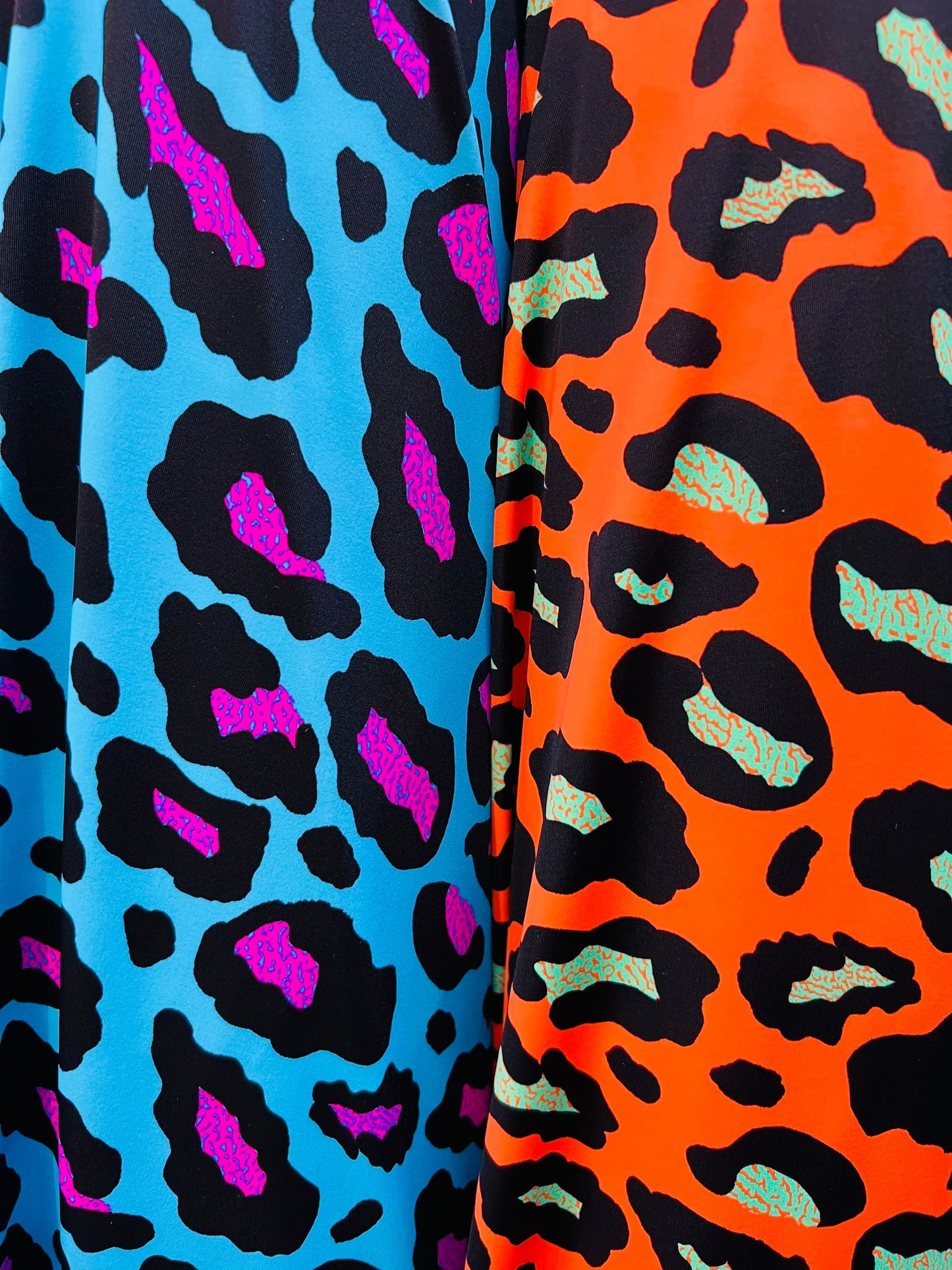 New Exotic Leopard design it glows in the dark with black light 4-way stretch 58/60” Sold by the YD. Ships Worldwide from Los Angeles CA