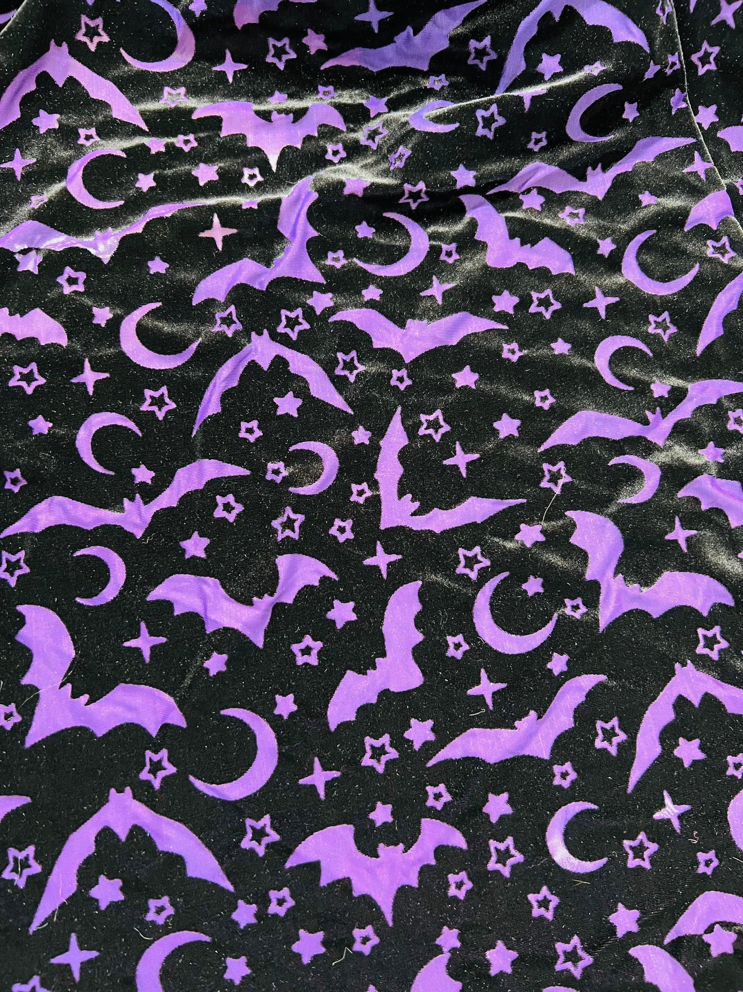 Bats design Burnout stretch velvet 4-way stretch 58/60” Sold by the YD. Ships Worldwide from Los Angeles California USA