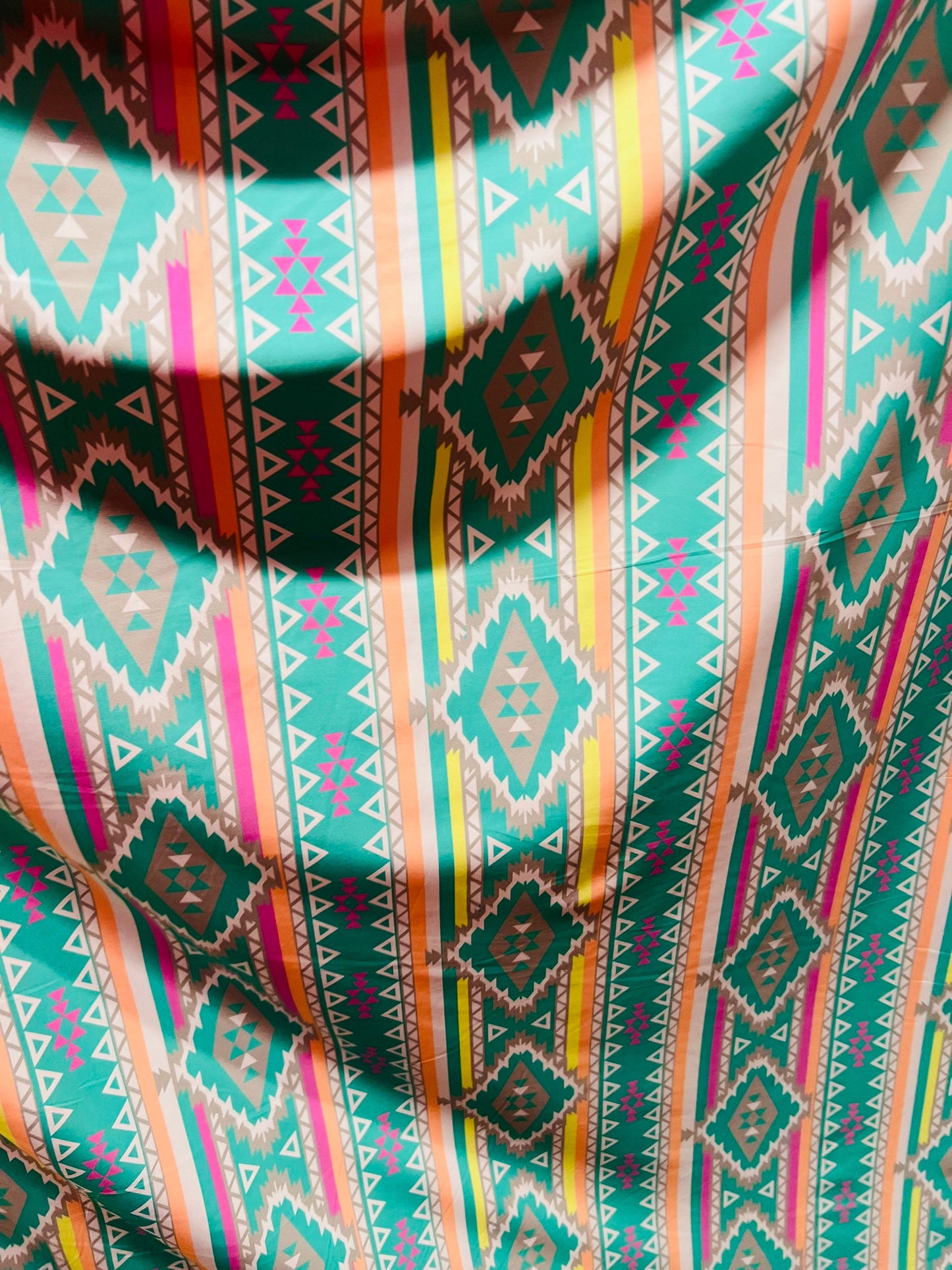 New Tribals design multi pastel colors print on great quality of nylon spandex 4-way stretch 58/60” Sold by the YD. Ships Worldwide