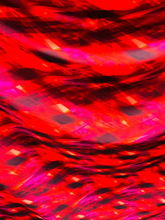 New 3D Abstract design multicolor print on great quality of nylon spandex 4-way stretch 58/60”