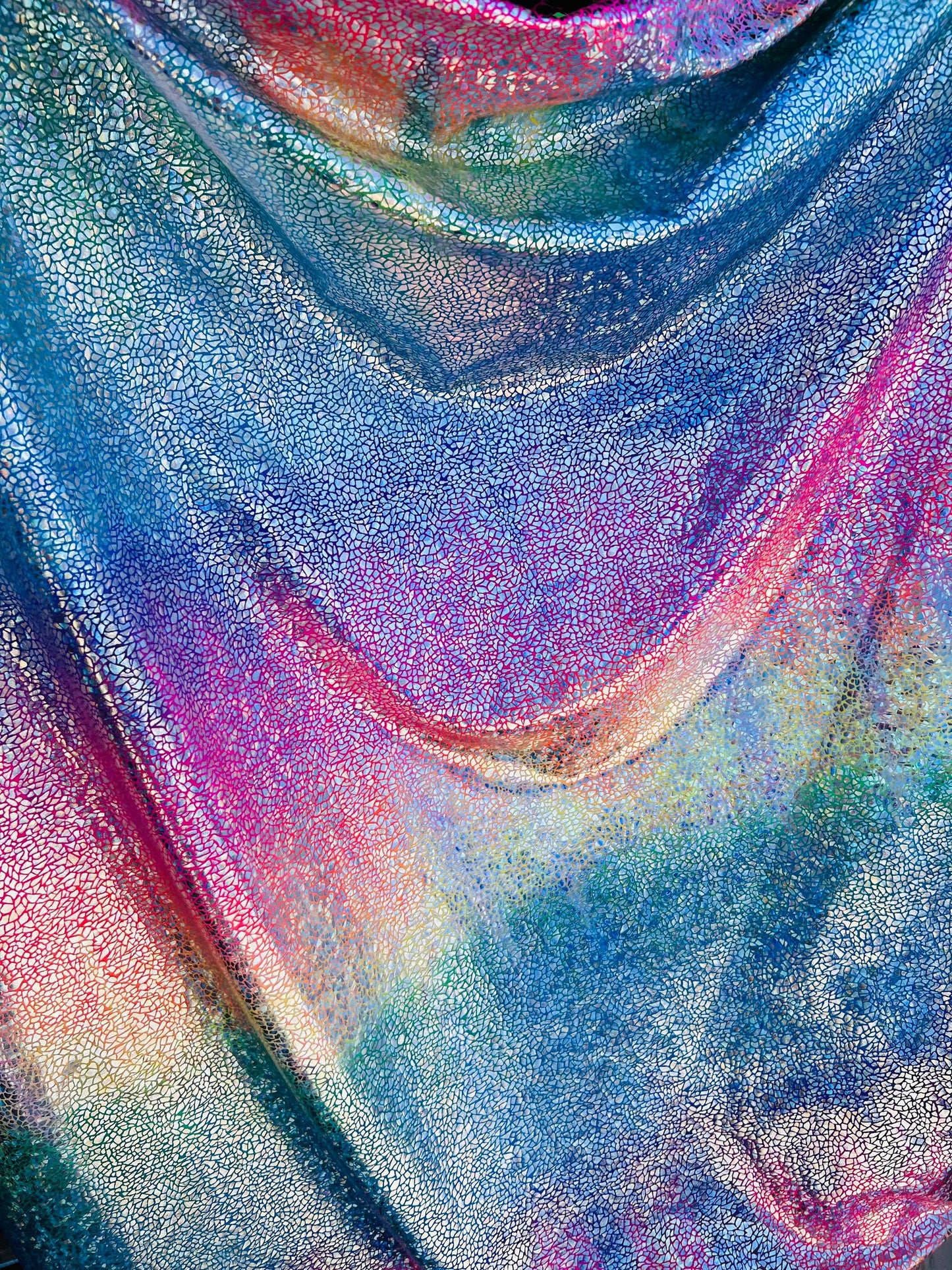 Skin snake design rainbow hologram metallic Nylon spandex 4-way stretch best quality hologram metallic spandex vibrant colors 58/60”