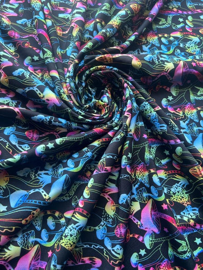 New Magic Mushrooms 3D design print on great quality of nylon spandex 4-way stretch 58/60” Sold by the YD. Ships Worldwide from Los Angeles