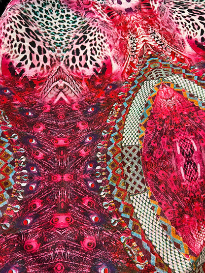 Peacock exotic design print on best quality of power mesh 4-way stretch 58/60” Sold by the YD. Ships Worldwide from Los Ángeles California
