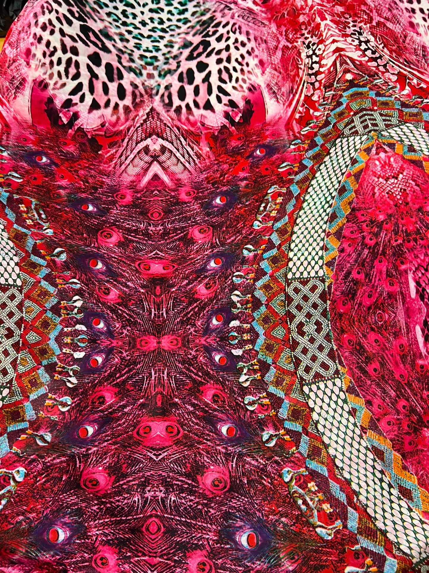 Peacock exotic design print on best quality of power mesh 4-way stretch 58/60” Sold by the YD. Ships Worldwide from Los Ángeles California