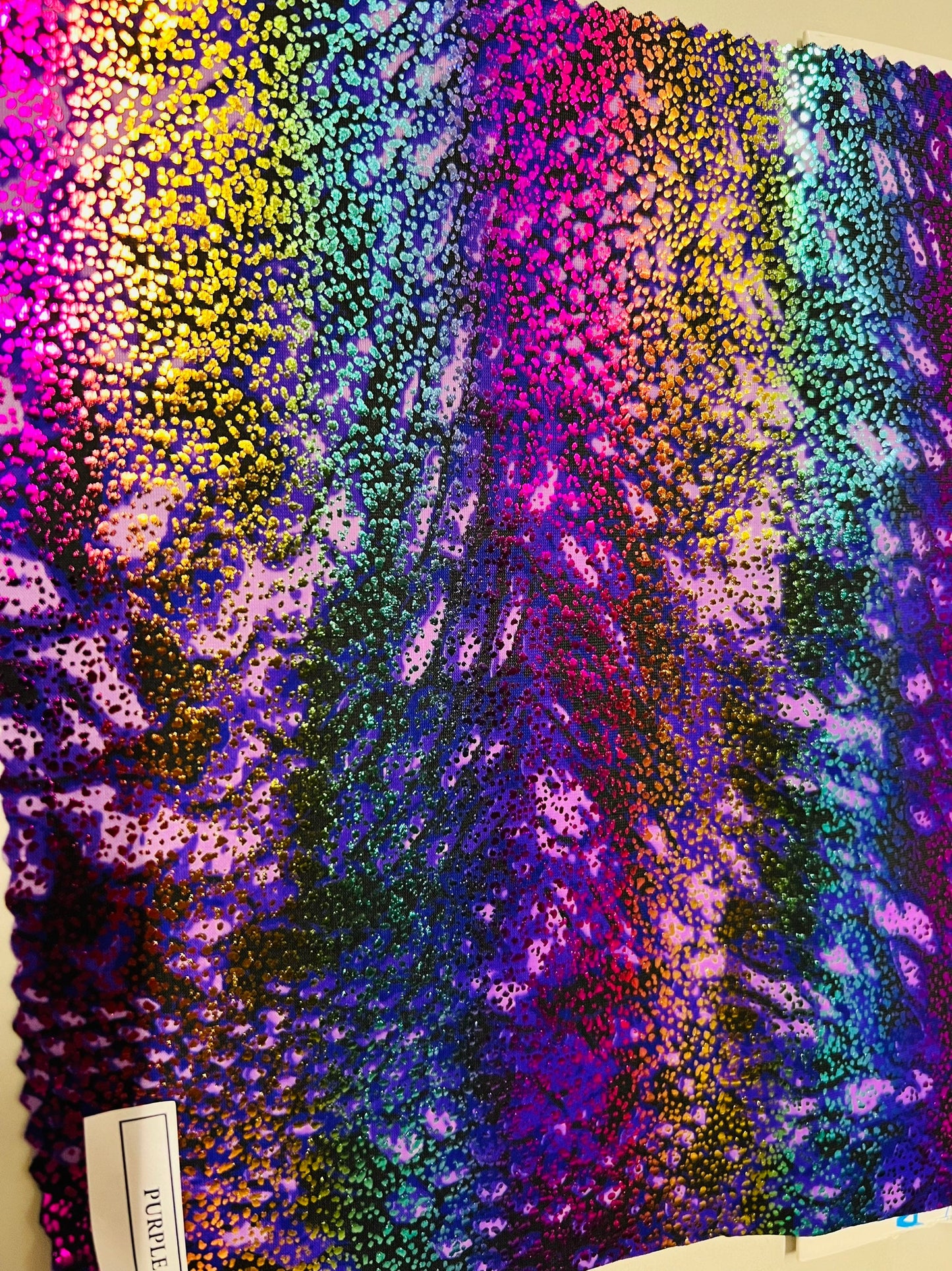 New Exotic Snake Safari design hologram metallic Nylon spandex 4-way stretch 58/60” Sold by the YD. Ships Worldwide from Los Angeles CA