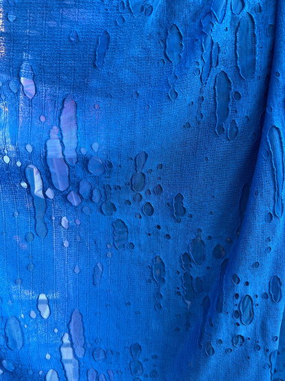 Mummy design sapphire poly spandex 4-way stretch 58/60” Sold by the YD. Ships Worldwide from Los Angeles California USA