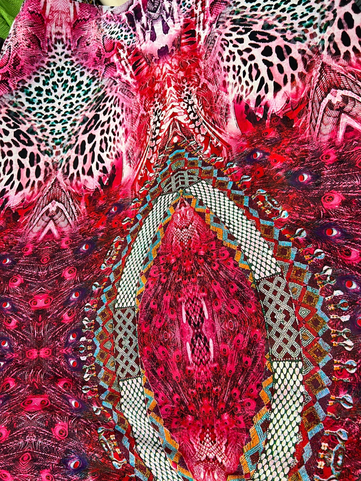 Peacock exotic design print on best quality of power mesh 4-way stretch 58/60” Sold by the YD. Ships Worldwide from Los Ángeles California
