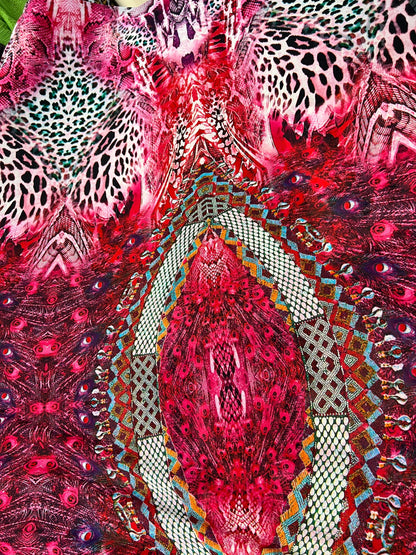 Peacock exotic design print on best quality of power mesh 4-way stretch 58/60” Sold by the YD. Ships Worldwide from Los Ángeles California