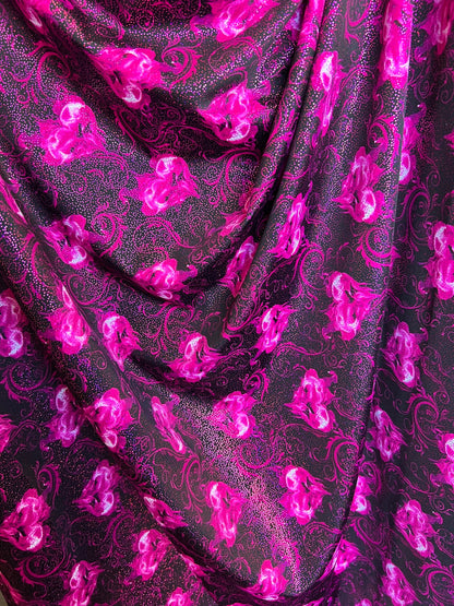 Hearts design print on best quality of nylon spandex with glitter 4-way stretch 58/60” Sold by the YD. Ships worldwide from Los Angeles