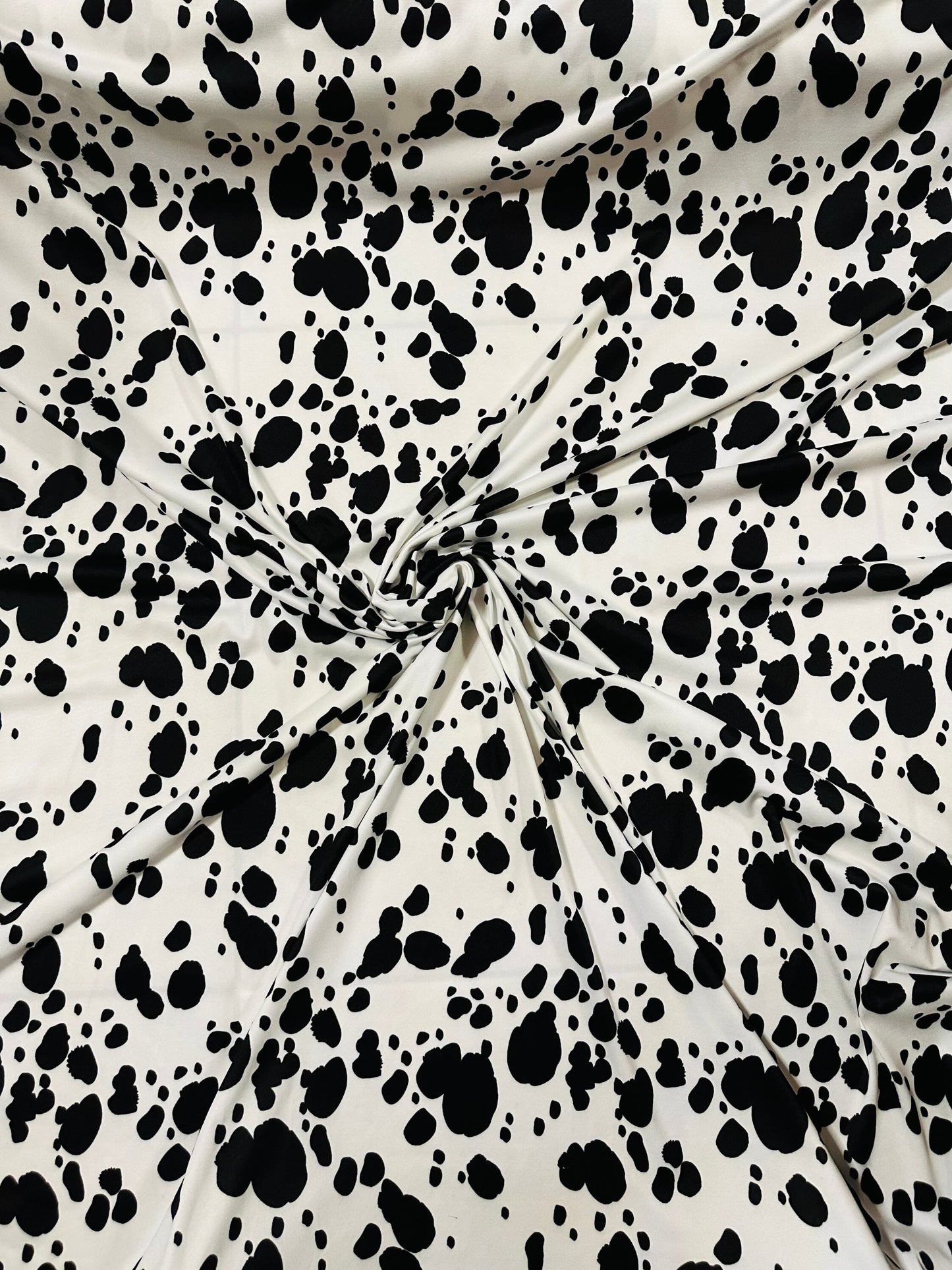 Dalmatian design print on great quality of poly spandex 4-way stretch 58/60” Sold by the YD. Ships Worldwide from Los Angeles California.