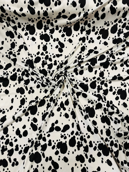 Dalmatian design print on great quality of poly spandex 4-way stretch 58/60” Sold by the YD. Ships Worldwide from Los Angeles California.