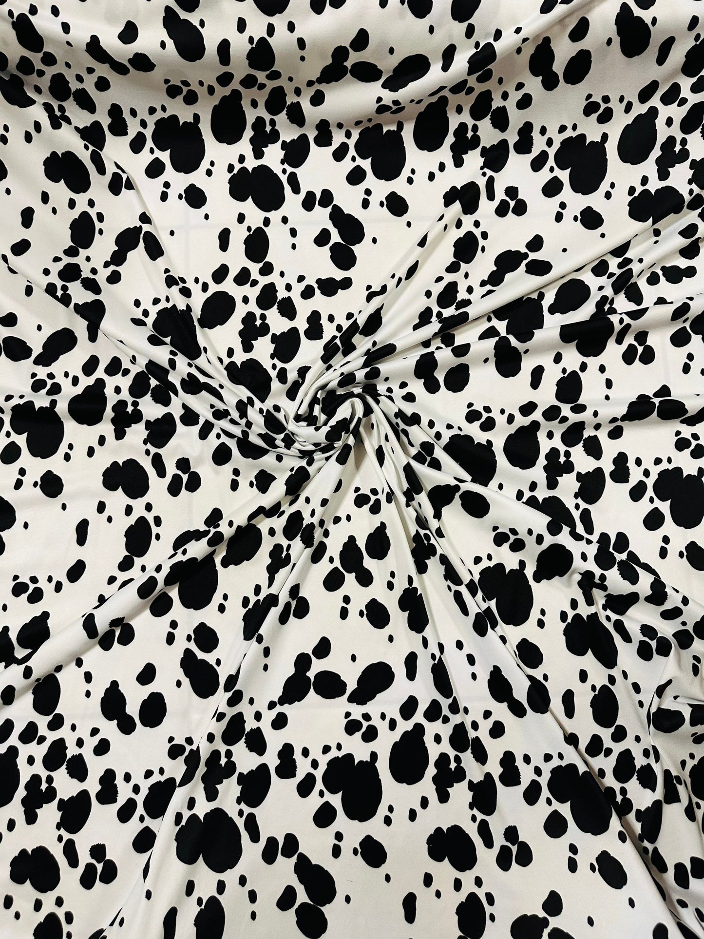 Dalmatian design print on great quality of poly spandex 4-way stretch 58/60” Sold by the YD. Ships Worldwide from Los Angeles California.