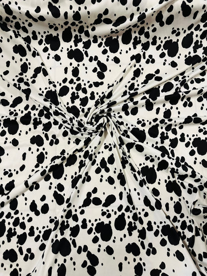 Dalmatian design print on great quality of poly spandex 4-way stretch 58/60” Sold by the YD. Ships Worldwide from Los Angeles California.
