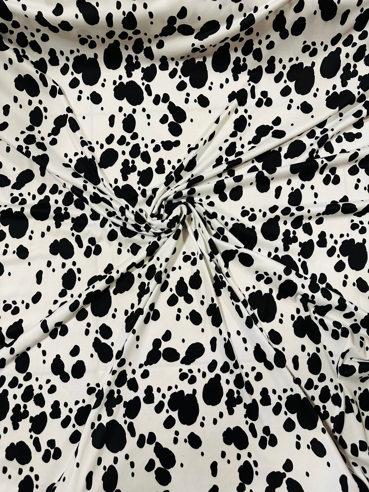 Dalmatian design print on great quality of poly spandex 4-way stretch 58/60” Sold by the YD. Ships Worldwide from Los Angeles California.