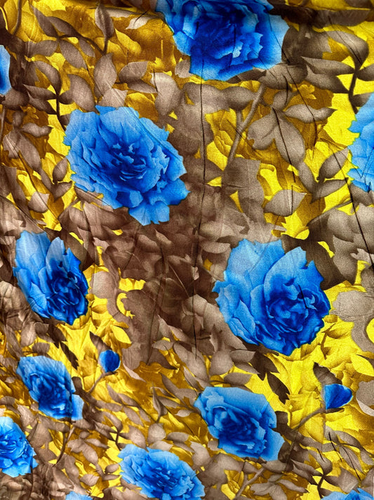 Lovely Flower design print on Luxury stretch velvet 4-way stretch 58/60” Sold by the YD. Ships worldwide from Los Angeles California USA